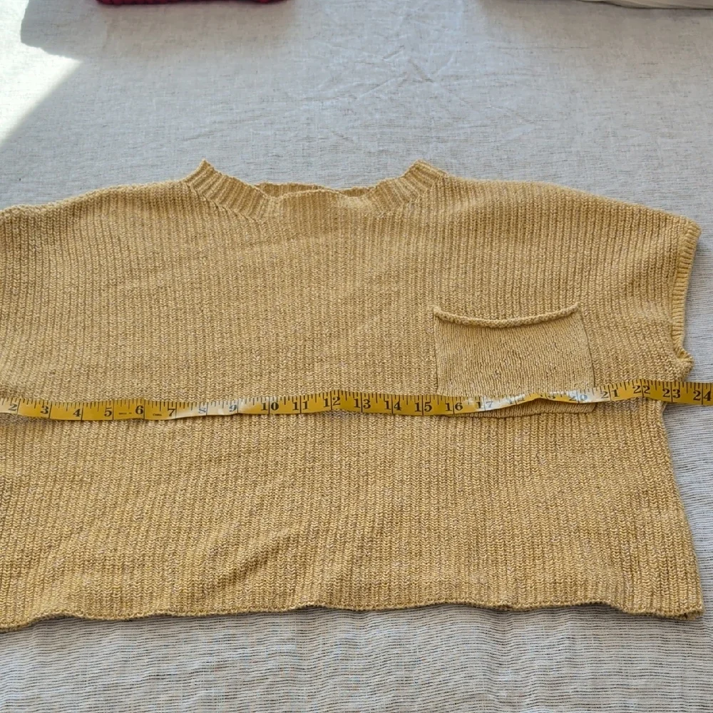 FP Beach Yellow Knit Sweater Short Sleeves - Picture 6 of 7